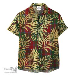 ScotsTee Shop Scottish Drummond 01 Clan Tartan Vintage Leaves Hawaiian Shirt