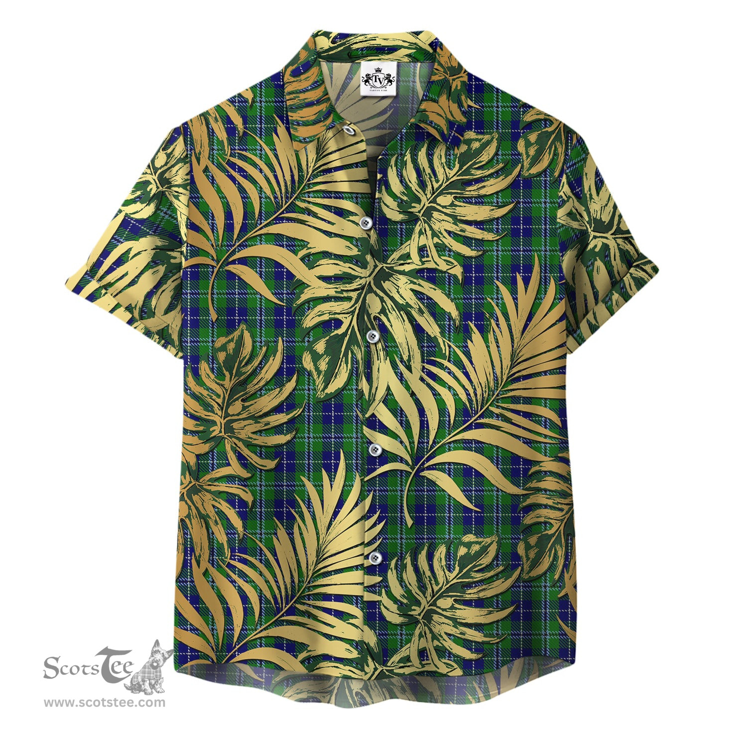 ScotsTee Shop Scottish Douglas 01 Clan Tartan Vintage Leaves Hawaiian Shirt