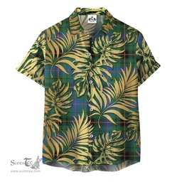 ScotsTee Shop Scottish Davidson Ancient Clan Tartan Vintage Leaves Hawaiian Shirt