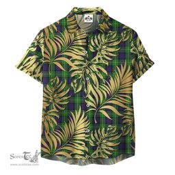 ScotsTee Shop Scottish Davidson of Tulloch 02 Clan Tartan Vintage Leaves Hawaiian Shirt