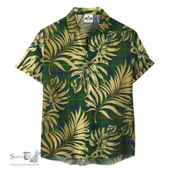 ScotsTee Shop Scottish Holmes Clan Tartan Vintage Leaves Hawaiian Shirt