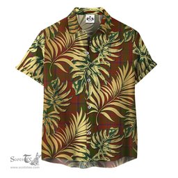 ScotsTee Shop Scottish Drummond Clan Clan Tartan Vintage Leaves Hawaiian Shirt