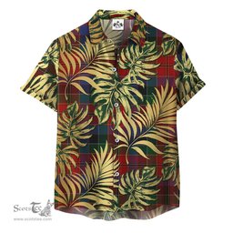 ScotsTee Shop Scottish Hay (Leith) Clan Tartan Vintage Leaves Hawaiian Shirt