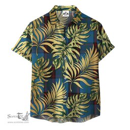 ScotsTee Shop Scottish Home Clans Originaux Clan Tartan Vintage Leaves Hawaiian Shirt