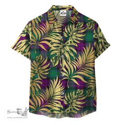 ScotsTee Shop Scottish MacArthur Milton Clan Tartan Vintage Leaves Hawaiian Shirt