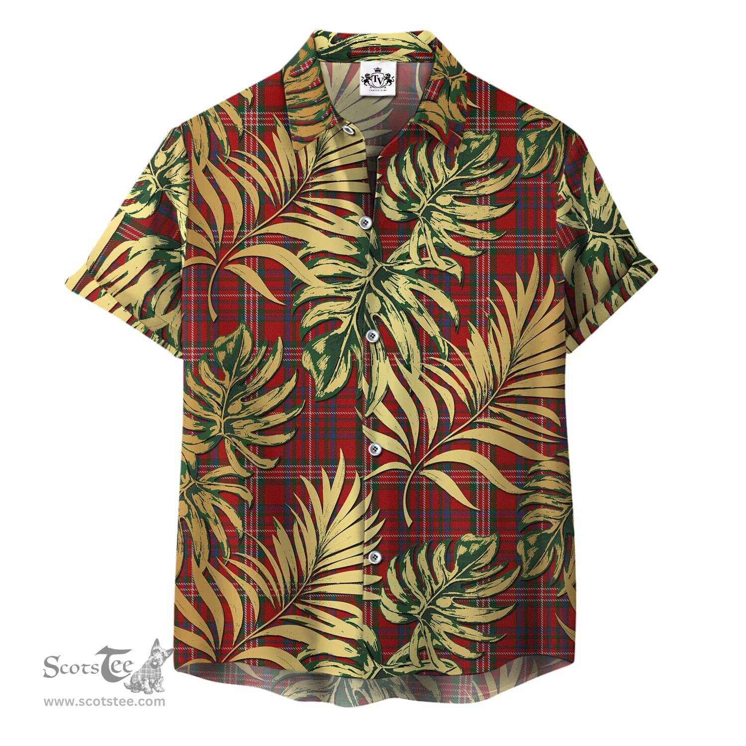 ScotsTee Shop Scottish MacKinnon 03 Clan Tartan Vintage Leaves Hawaiian Shirt