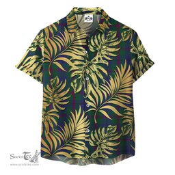 ScotsTee Shop Scottish Laurie Clan Tartan Vintage Leaves Hawaiian Shirt