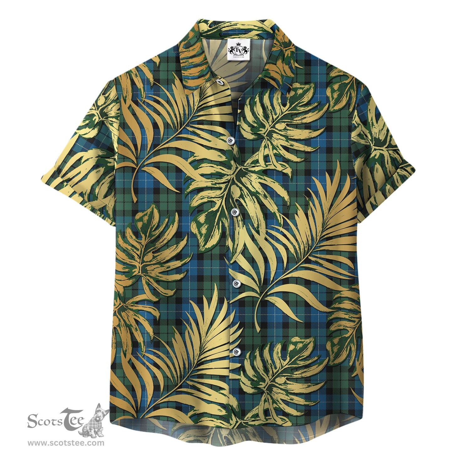 ScotsTee Shop Scottish MacKirdy Clan Tartan Vintage Leaves Hawaiian Shirt