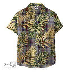 ScotsTee Shop Scottish MacBeth Dress Clan Tartan Vintage Leaves Hawaiian Shirt