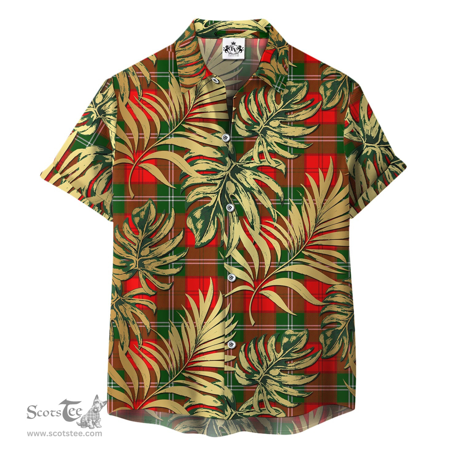 ScotsTee Shop Scottish Lennox Modern Clan Tartan Vintage Leaves Hawaiian Shirt