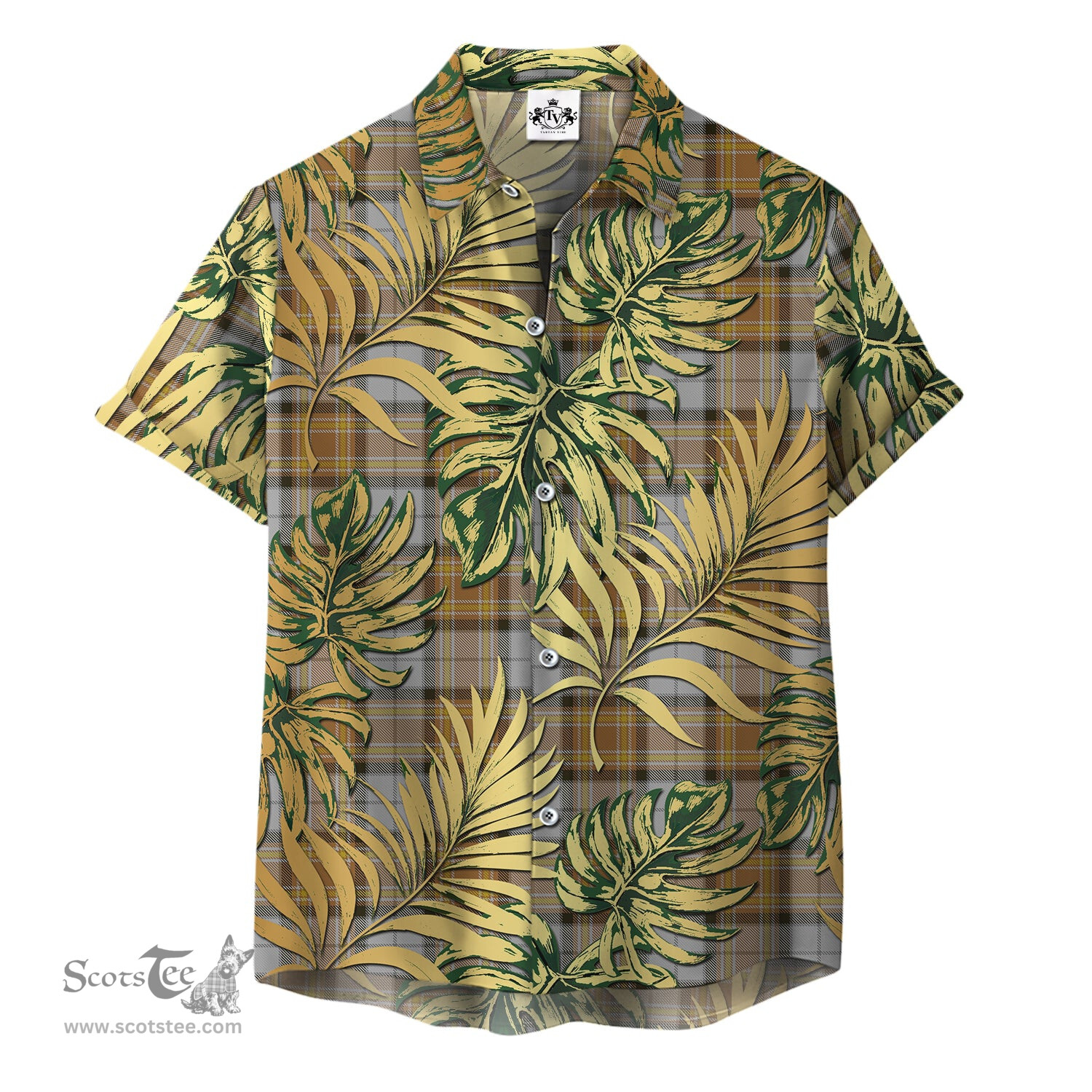 ScotsTee Shop Scottish MacKellar Dress 02 Clan Tartan Vintage Leaves Hawaiian Shirt