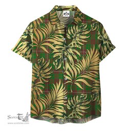 ScotsTee Shop Scottish MacKinnon Hunting Modern Clan Tartan Vintage Leaves Hawaiian Shirt