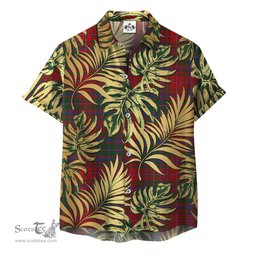 ScotsTee Shop Scottish MacDougall Paton Clan Tartan Vintage Leaves Hawaiian Shirt