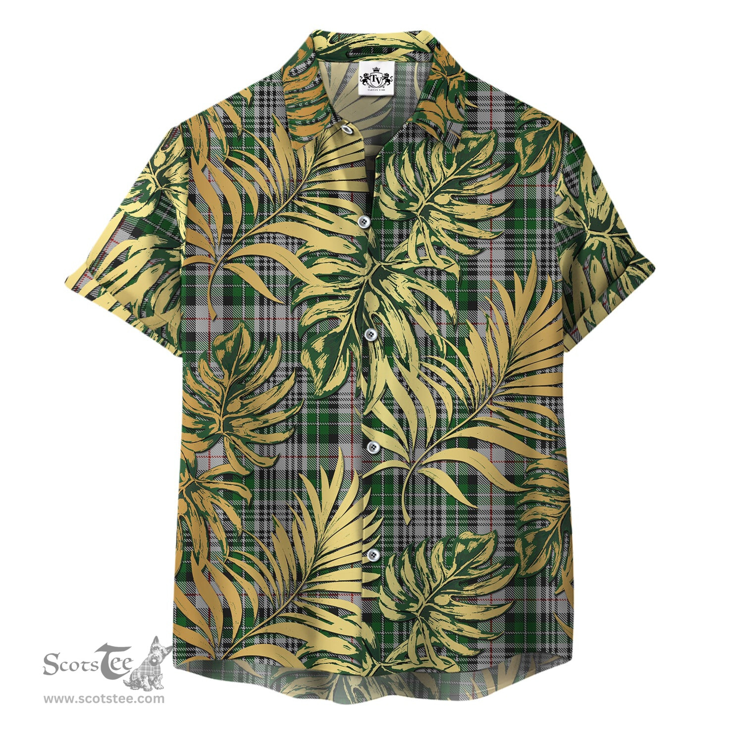 ScotsTee Shop Scottish MacKenzie Hastie Clan Tartan Vintage Leaves Hawaiian Shirt