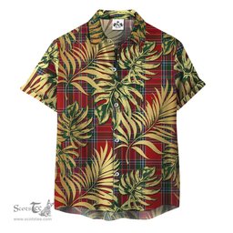ScotsTee Shop Scottish Macbain 02 Clan Tartan Vintage Leaves Hawaiian Shirt