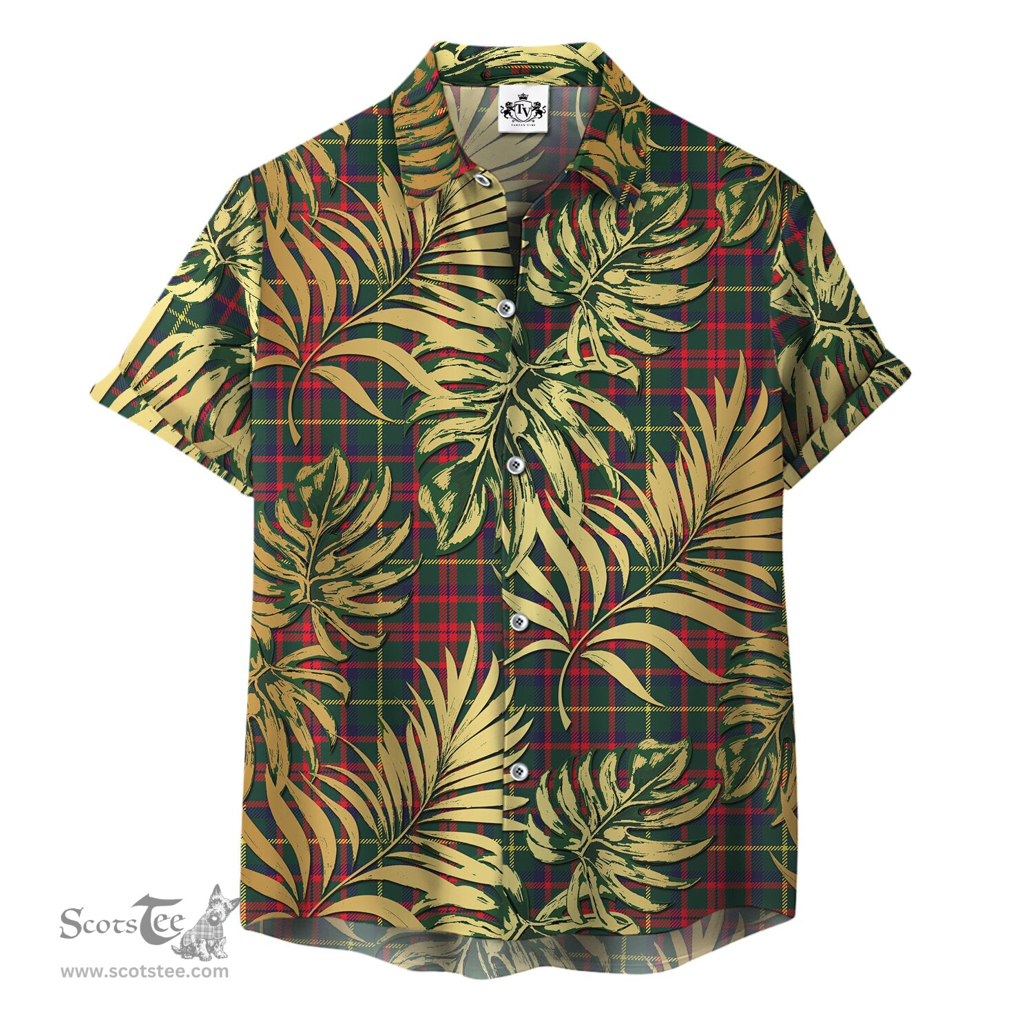 ScotsTee Shop Scottish MacKintosh Hunting Modern Clan Tartan Vintage Leaves Hawaiian Shirt
