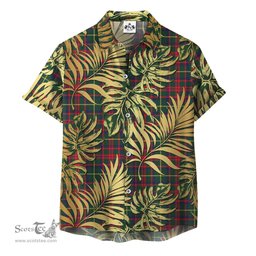 ScotsTee Shop Scottish MacKintosh Hunting Modern Clan Tartan Vintage Leaves Hawaiian Shirt