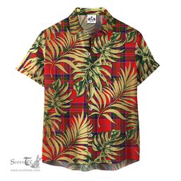ScotsTee Shop Scottish MacGillivray Modern Clan Tartan Vintage Leaves Hawaiian Shirt