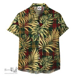 ScotsTee Shop Scottish MacKillen Clan Tartan Vintage Leaves Hawaiian Shirt