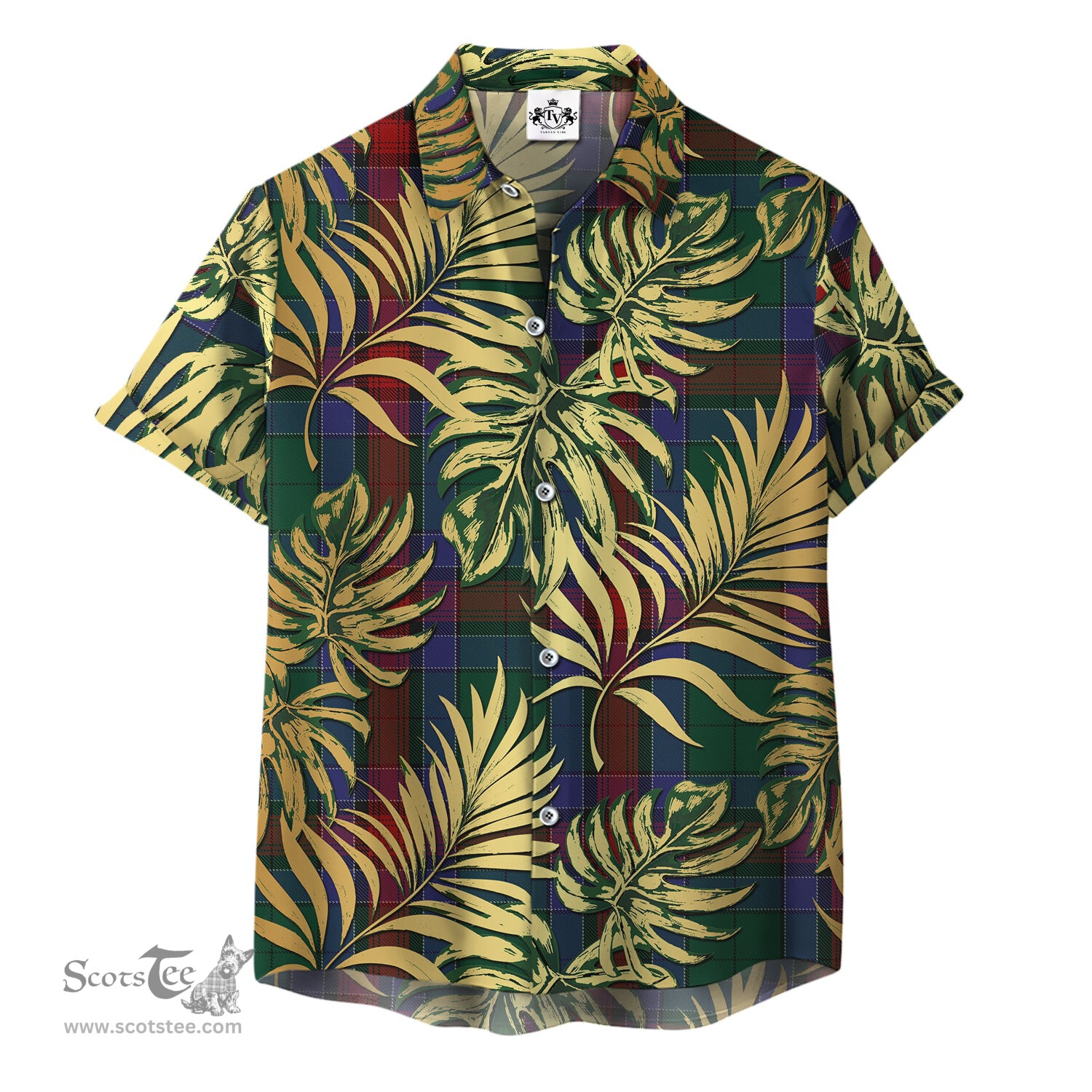 ScotsTee Shop Scottish Jardine Dress Clan Tartan Vintage Leaves Hawaiian Shirt