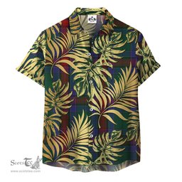 ScotsTee Shop Scottish Jardine Dress Clan Tartan Vintage Leaves Hawaiian Shirt