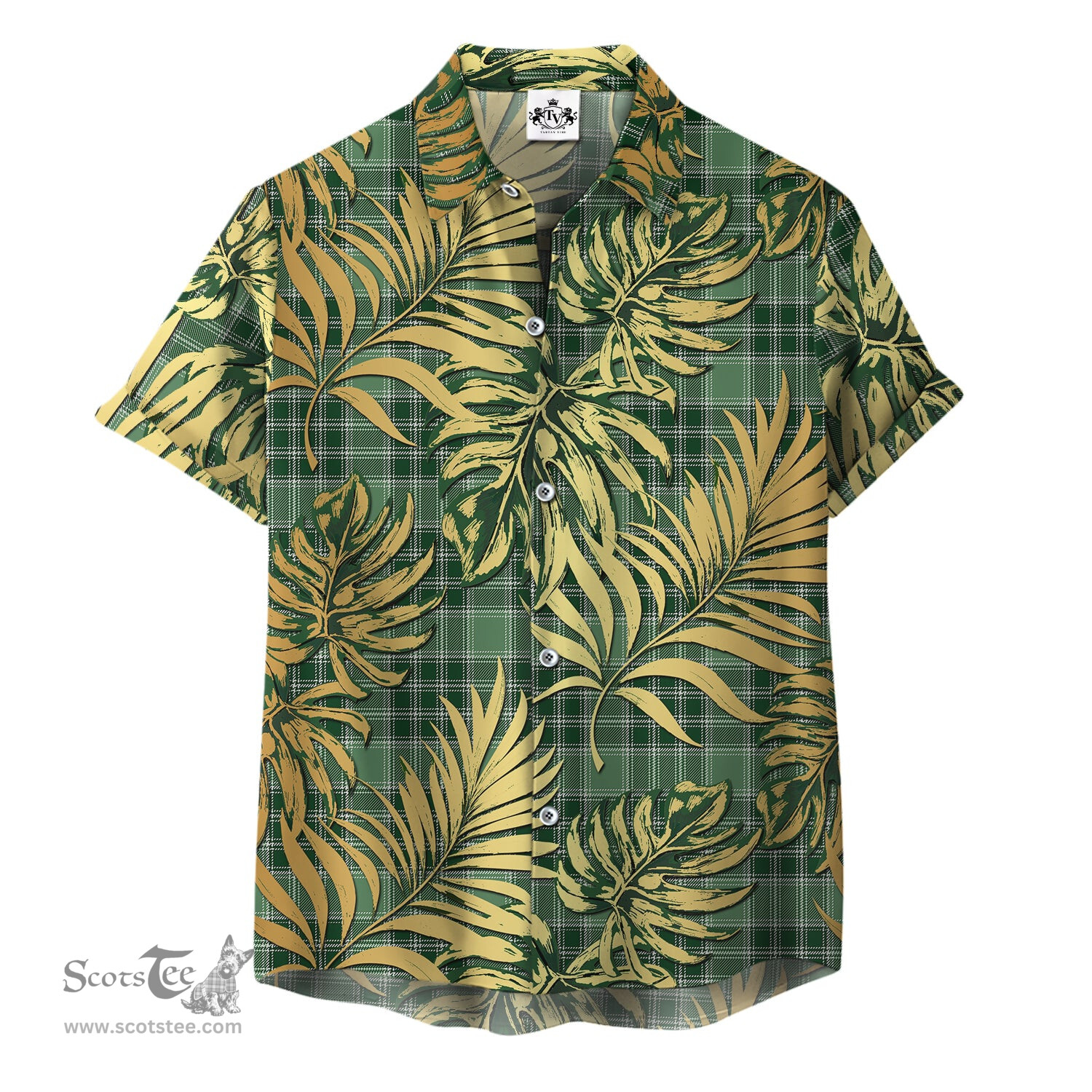 ScotsTee Shop Scottish MacDonald Lord of the Isles Hunting 01 Clan Tartan Vintage Leaves Hawaiian Shirt