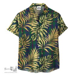 ScotsTee Shop Scottish Lawrie Clan Tartan Vintage Leaves Hawaiian Shirt