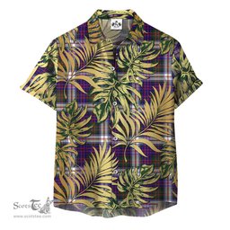 ScotsTee Shop Scottish MacDonald Dress Modern Clan Tartan Vintage Leaves Hawaiian Shirt