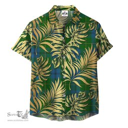 ScotsTee Shop Scottish Johnston (Johnstone) 01 Clan Tartan Vintage Leaves Hawaiian Shirt