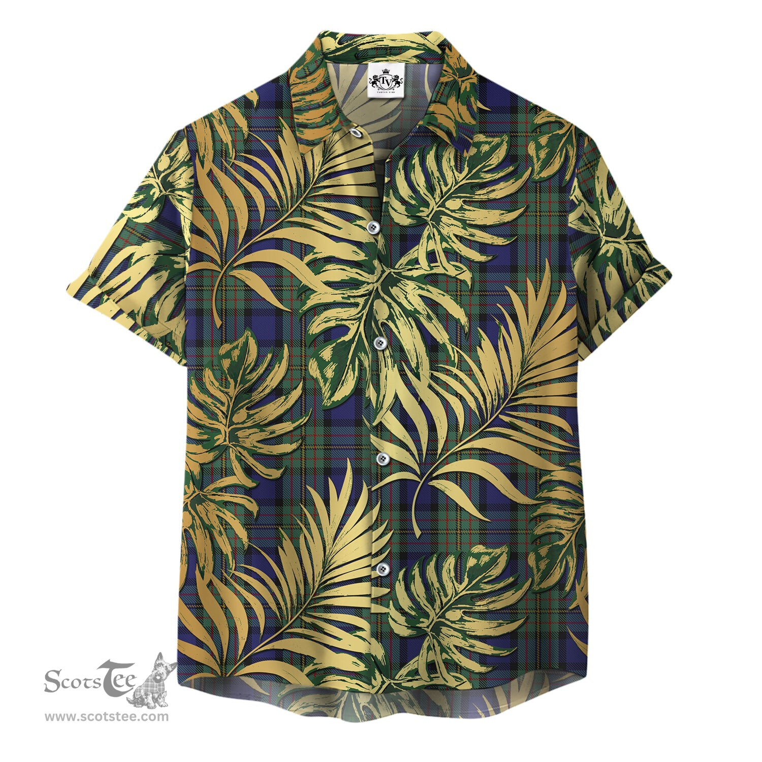 ScotsTee Shop Scottish MacLaren 01 Clan Tartan Vintage Leaves Hawaiian Shirt