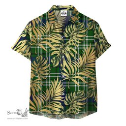 ScotsTee Shop Scottish Learmonth Clan Tartan Vintage Leaves Hawaiian Shirt
