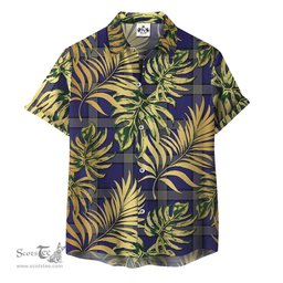 ScotsTee Shop Scottish Lloyd of Astargus Clan Tartan Vintage Leaves Hawaiian Shirt