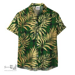 ScotsTee Shop Scottish Kincaid Clan Tartan Vintage Leaves Hawaiian Shirt