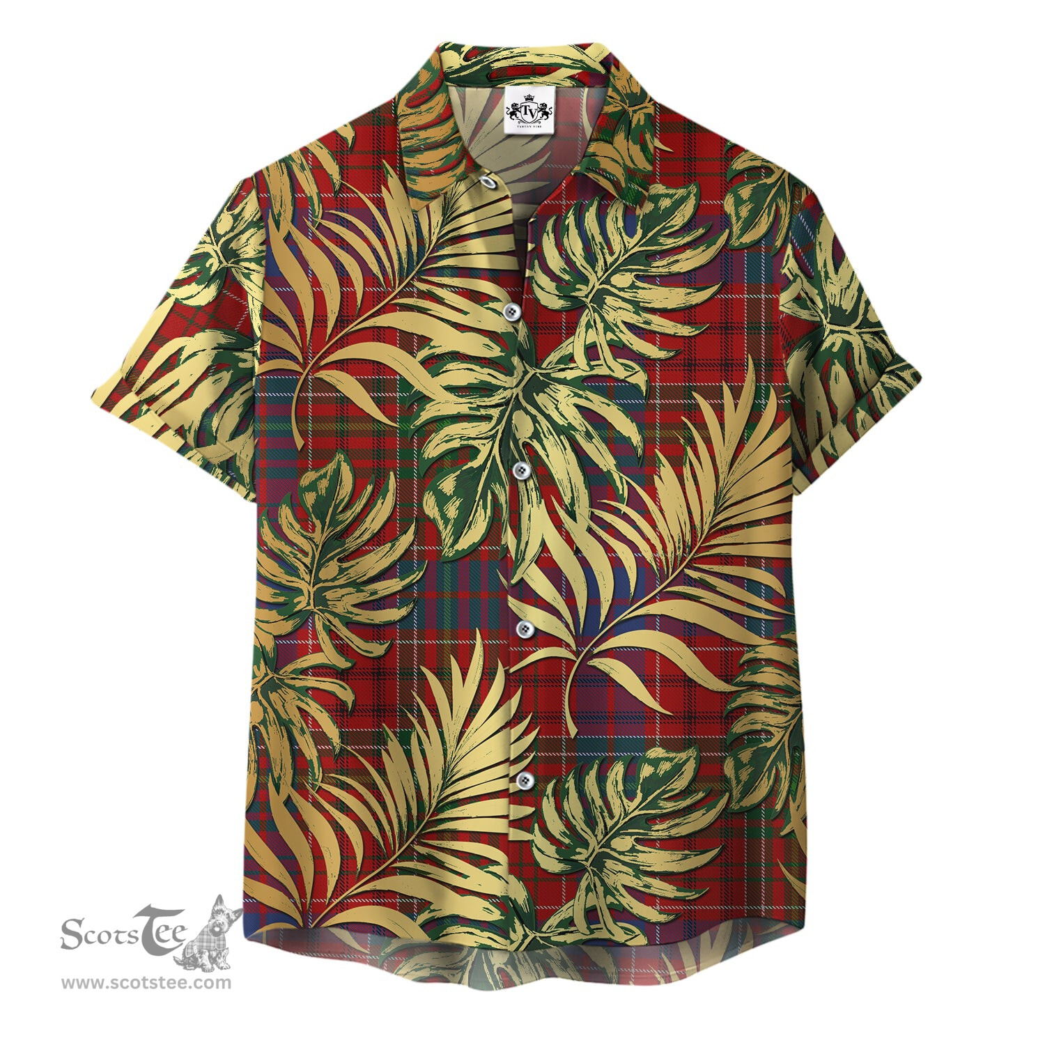 ScotsTee Shop Scottish Kinnoull MacRae Clan Tartan Vintage Leaves Hawaiian Shirt