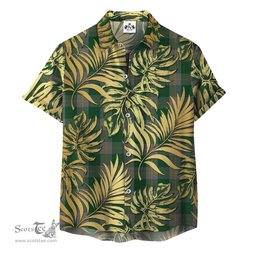 ScotsTee Shop Scottish Ledford Clan Tartan Vintage Leaves Hawaiian Shirt