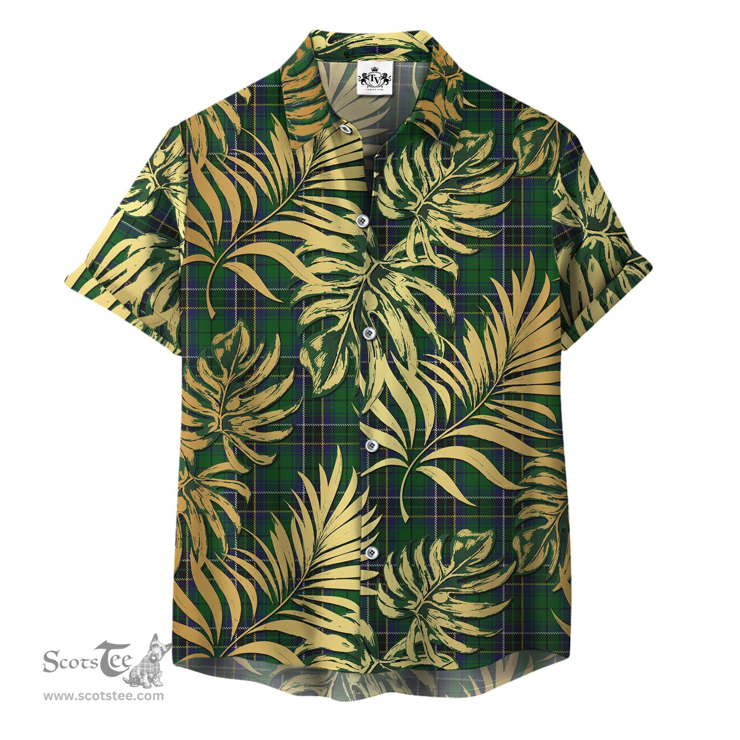 ScotsTee Shop Scottish MacAlpin (MacAlpine) 02 Clan Tartan Vintage Leaves Hawaiian Shirt