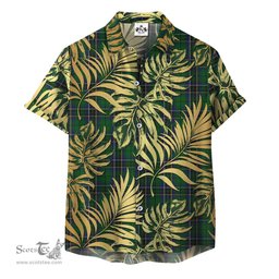 ScotsTee Shop Scottish MacAlpin (MacAlpine) 02 Clan Tartan Vintage Leaves Hawaiian Shirt