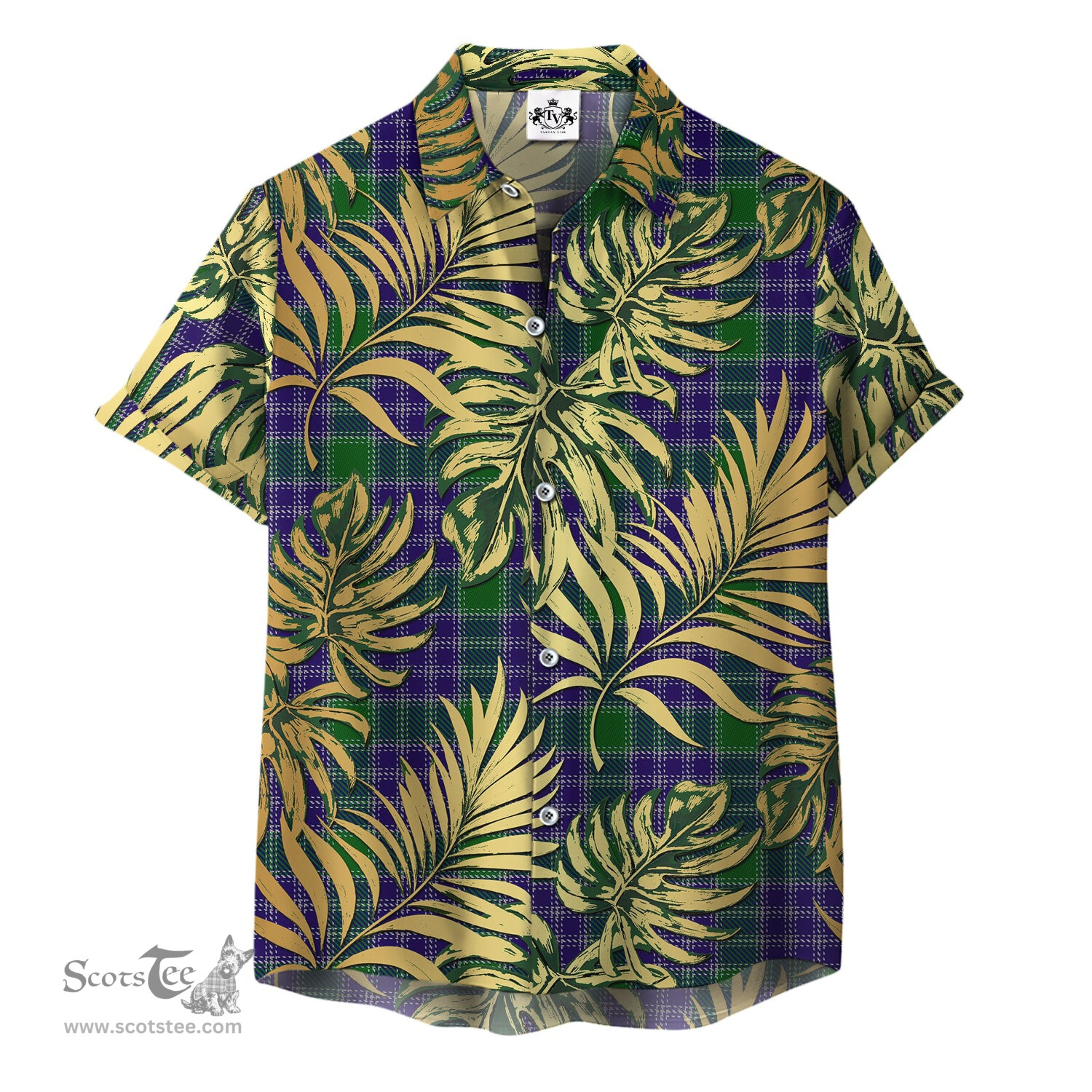 ScotsTee Shop Scottish MacDonald Lord of the Isles Hunting 02 Clan Tartan Vintage Leaves Hawaiian Shirt