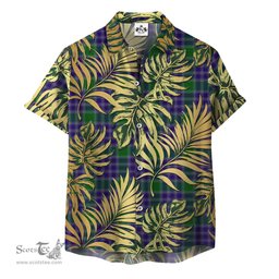 ScotsTee Shop Scottish MacDonald Lord of the Isles Hunting 02 Clan Tartan Vintage Leaves Hawaiian Shirt