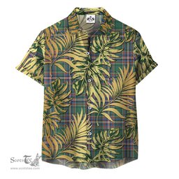 ScotsTee Shop Scottish MacFarlane Hunting Ancient Clan Tartan Vintage Leaves Hawaiian Shirt