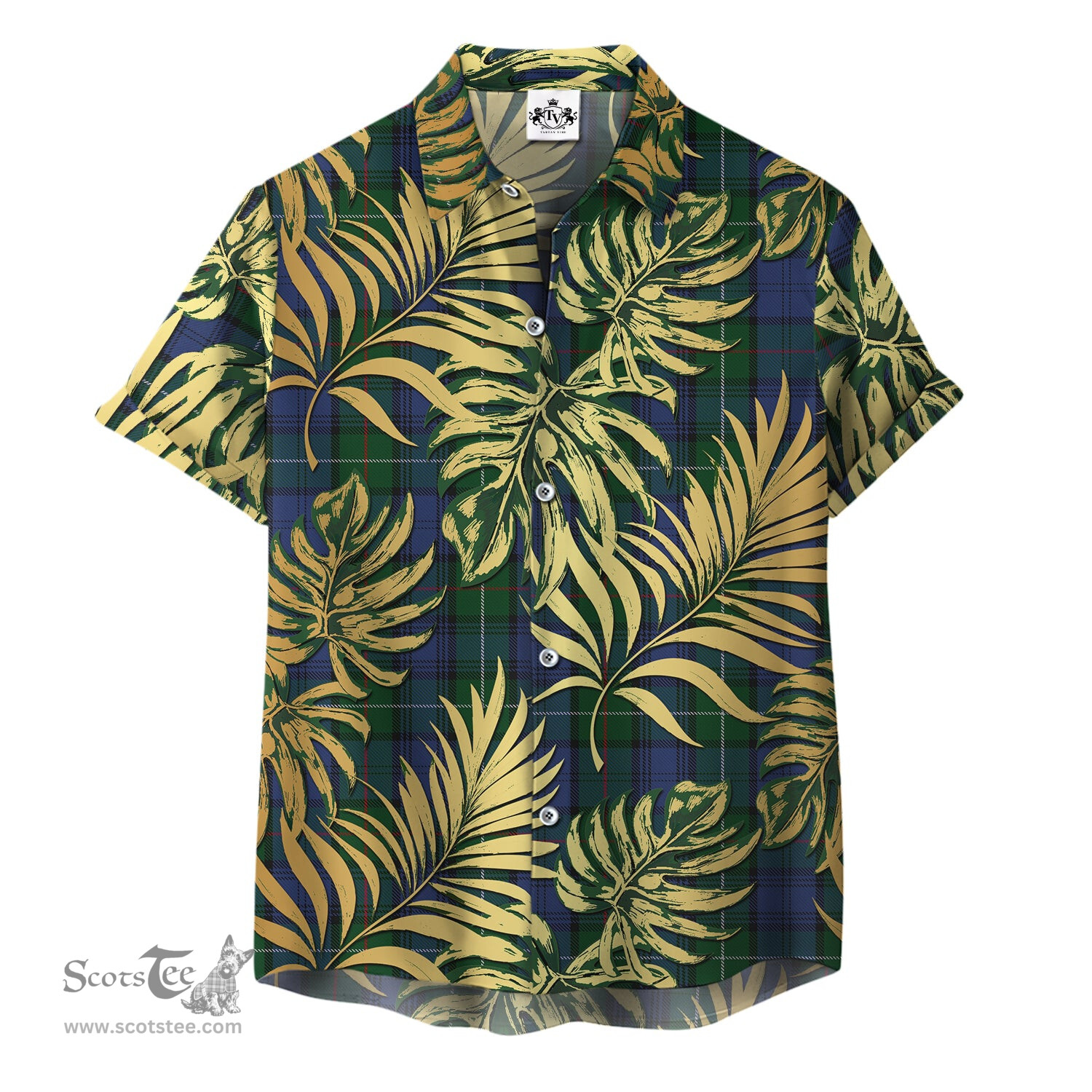 ScotsTee Shop Scottish MacKenzie Vestiarium Scoticum Clan Tartan Vintage Leaves Hawaiian Shirt