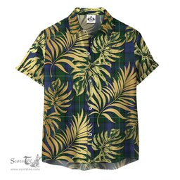 ScotsTee Shop Scottish MacKenzie Vestiarium Scoticum Clan Tartan Vintage Leaves Hawaiian Shirt