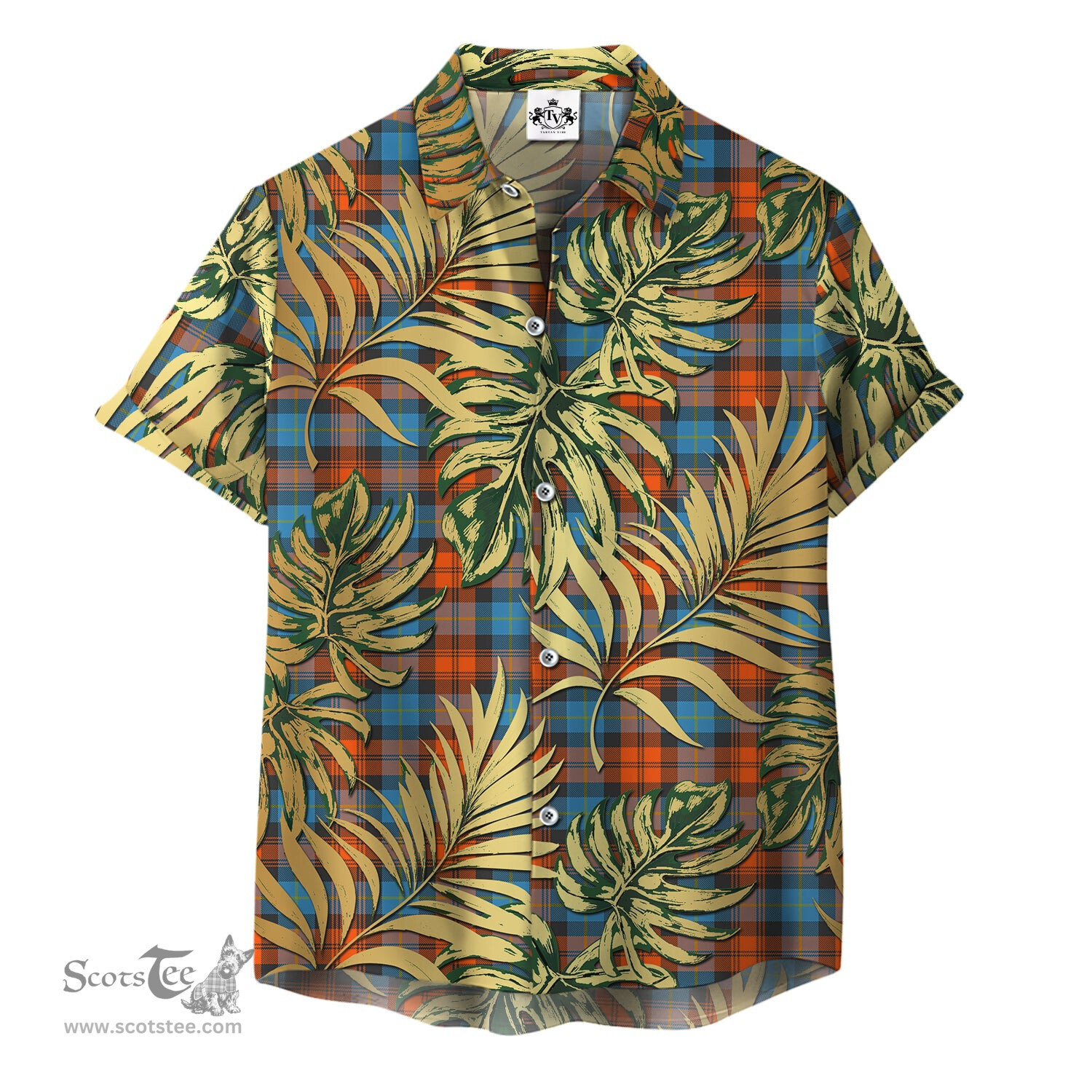 ScotsTee Shop Scottish MacLachlan Ancient Clan Tartan Vintage Leaves Hawaiian Shirt