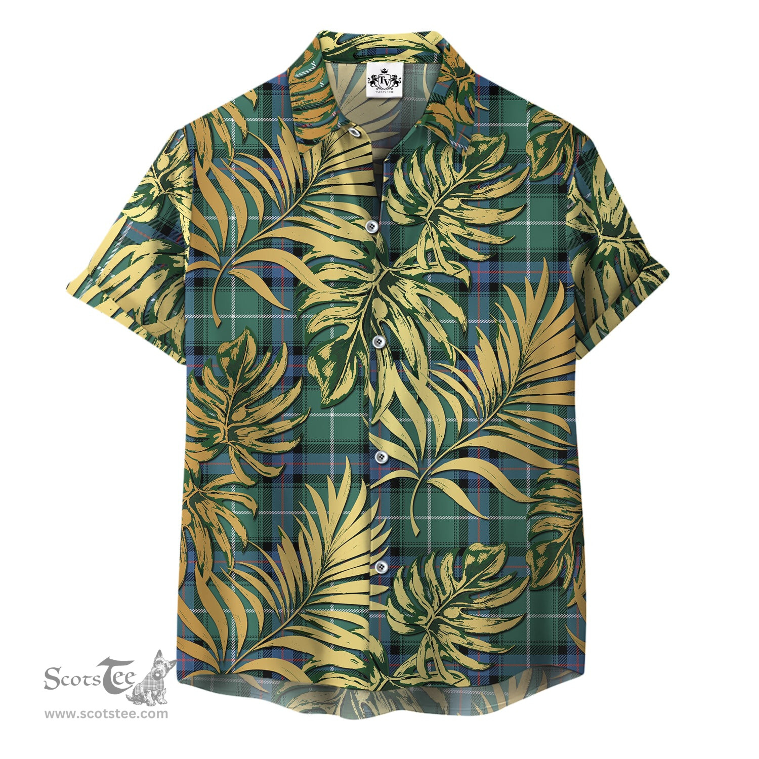 ScotsTee Shop Scottish MacDonald of the Isles Hunting Ancient Clan Tartan Vintage Leaves Hawaiian Shirt