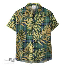 ScotsTee Shop Scottish MacDonald of the Isles Hunting Ancient Clan Tartan Vintage Leaves Hawaiian Shirt