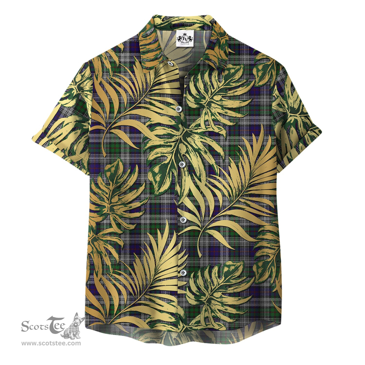 ScotsTee Shop Scottish MacKinlay Dress Clan Tartan Vintage Leaves Hawaiian Shirt