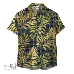 ScotsTee Shop Scottish MacKinlay Dress Clan Tartan Vintage Leaves Hawaiian Shirt