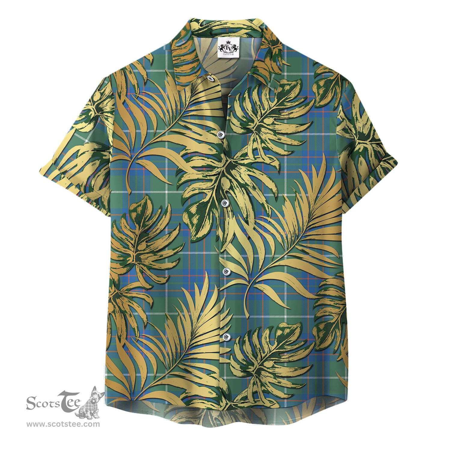 ScotsTee Shop Scottish MacIntyre Hunting Ancient Clan Tartan Vintage Leaves Hawaiian Shirt