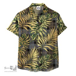 ScotsTee Shop Scottish MacKay Weathered Clan Tartan Vintage Leaves Hawaiian Shirt