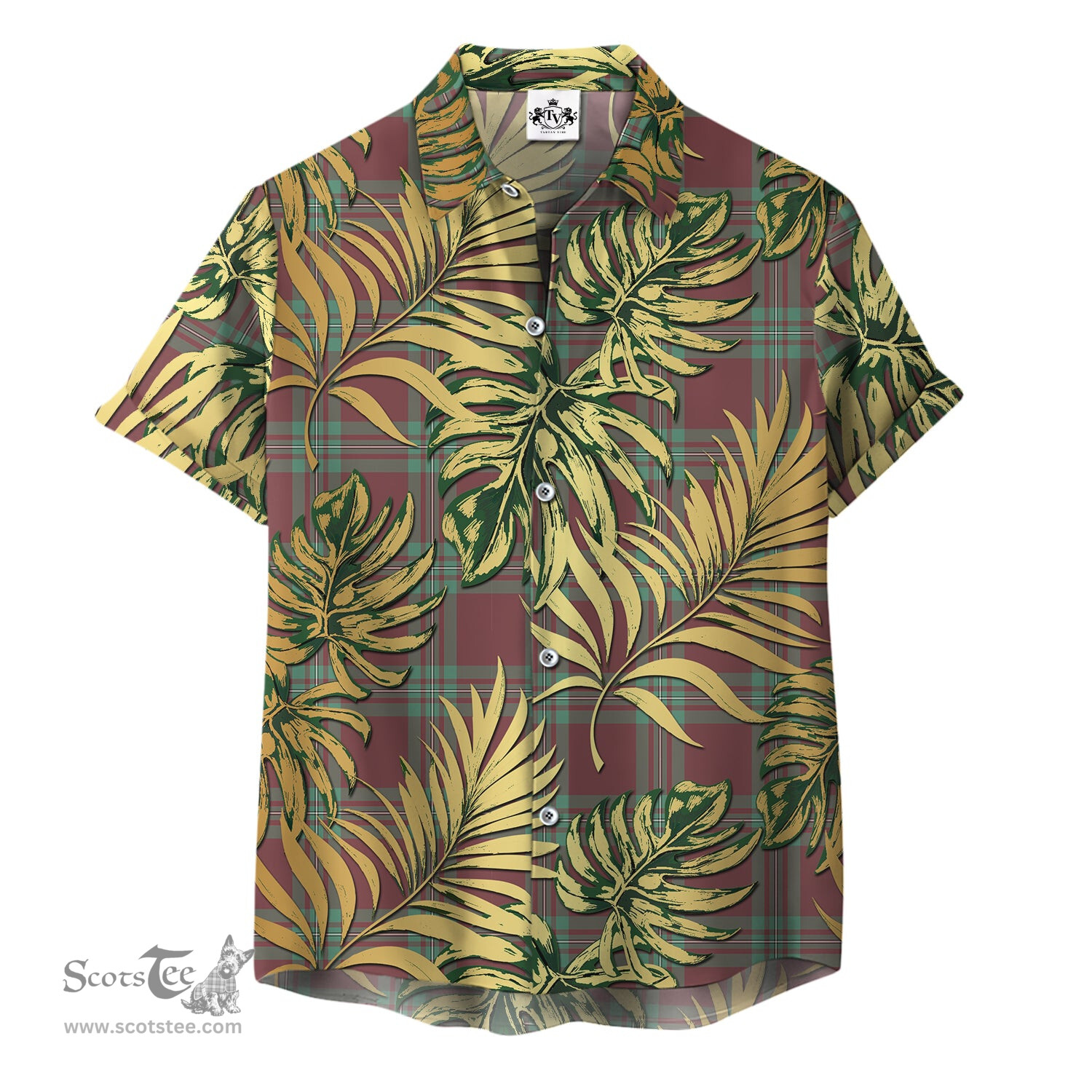 ScotsTee Shop Scottish MacGregor Hunting Ancient Clan Tartan Vintage Leaves Hawaiian Shirt